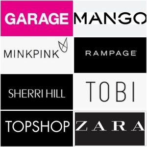 Separator listing Garage Mango MINKPINK Tobi Topshop Rampage Sherri Hill Zara
